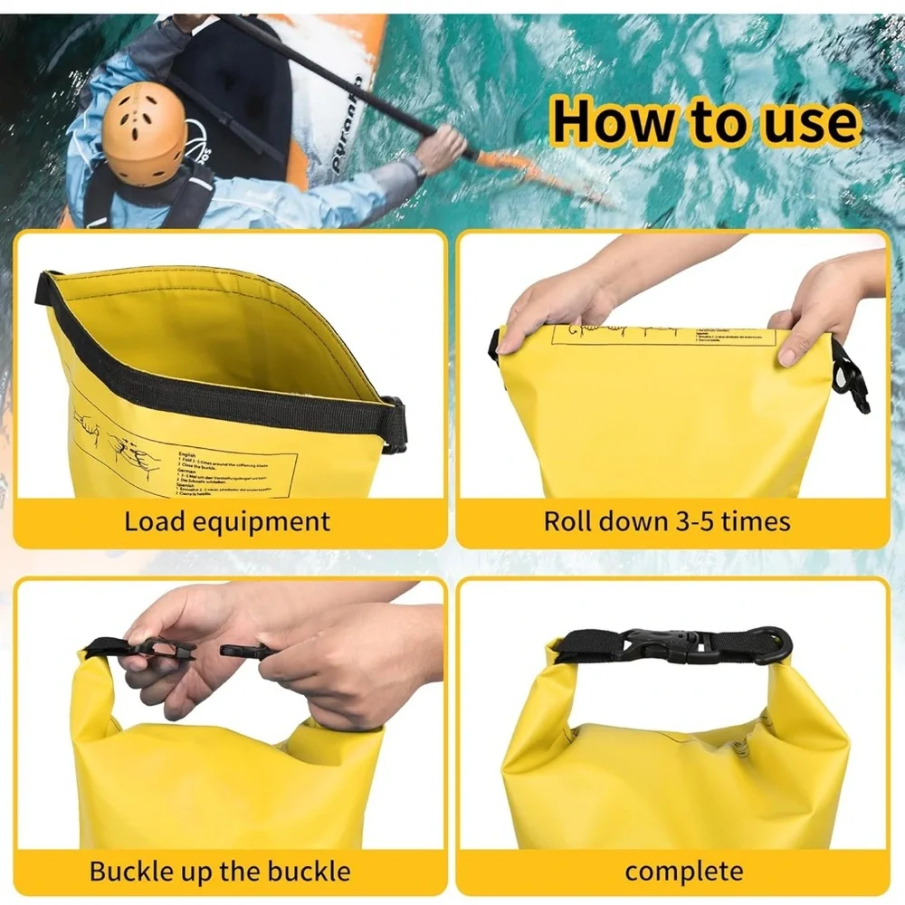 Dry Bag Waterproof for Women Men,10L Rolled Lightweight Dry Storage Bag Backpack - Picture 2 of 8